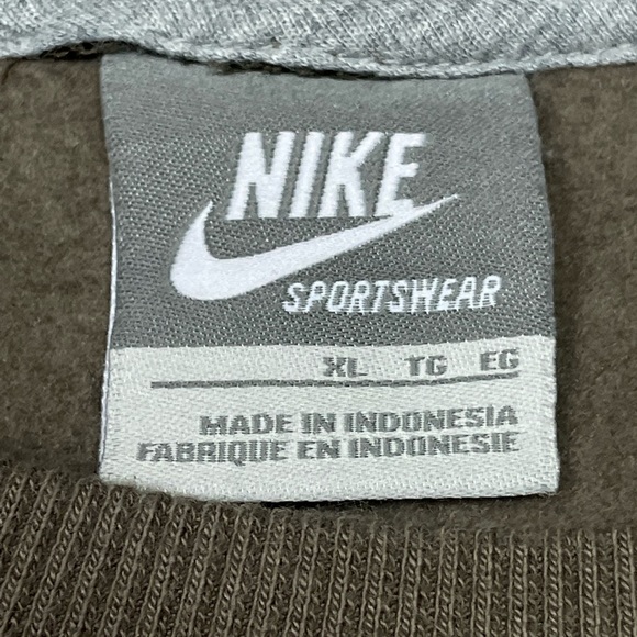 Rare Vintage NIKE Crewneck Sweatshirt MOCHA BROWN Tonal late 90s early 00s XL - Picture 6 of 9